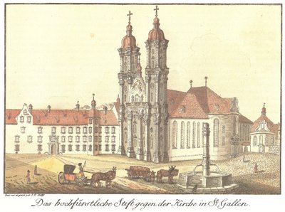 The Princely Abbey towards the Church in St. Gallen by Johann Konrad Mayr
